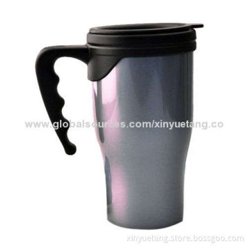 Double Wall Insulated Plastic Tumbler/Cup, BPA-free, with Straw, 450mLNew